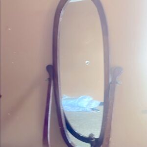 Elegant Brown Oval Mirror